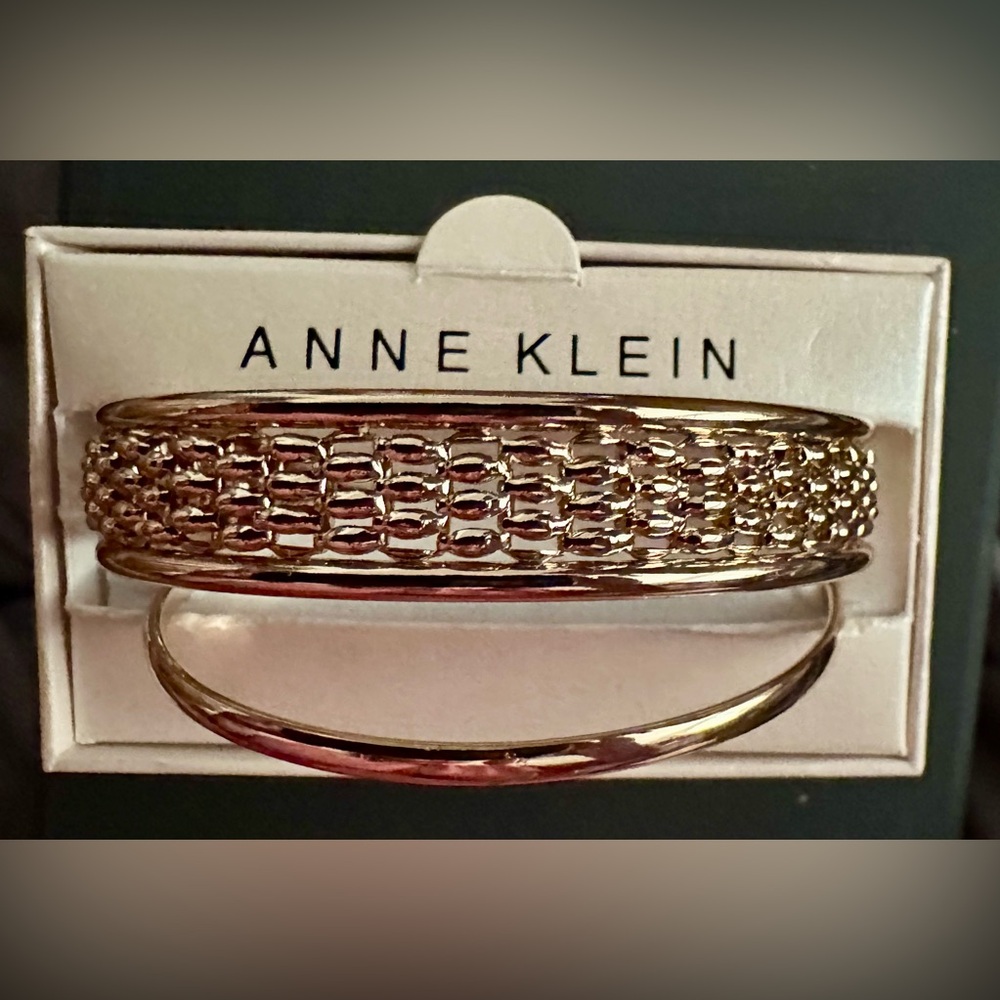 NIB Anne Klein Gold-Tone Textured Bangle